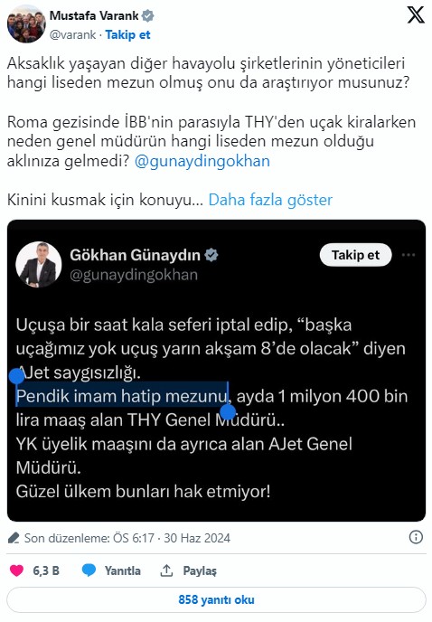 CHP'nin İmam Hatip nefreti bitmiyor! Mustafa Varank'tan Gökhan Günaydın'a yanıt